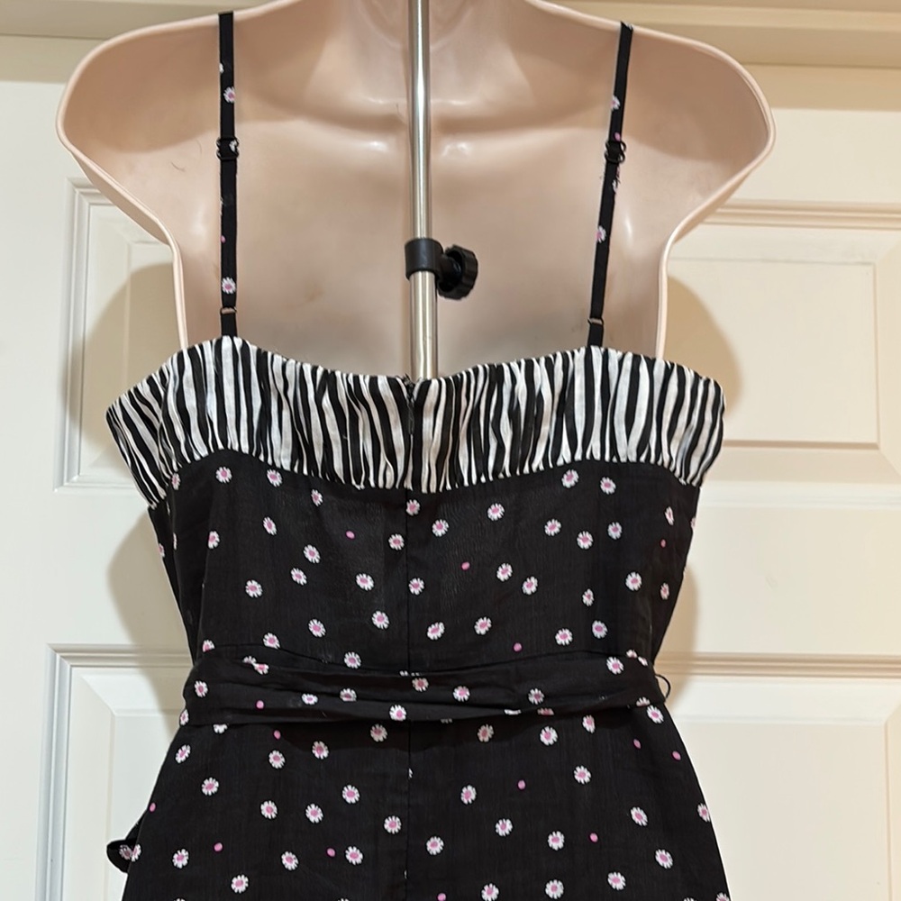 NWOT Kate Spade Black and White/Pink Flowers Dress Size 10 - Picture 7 of 12